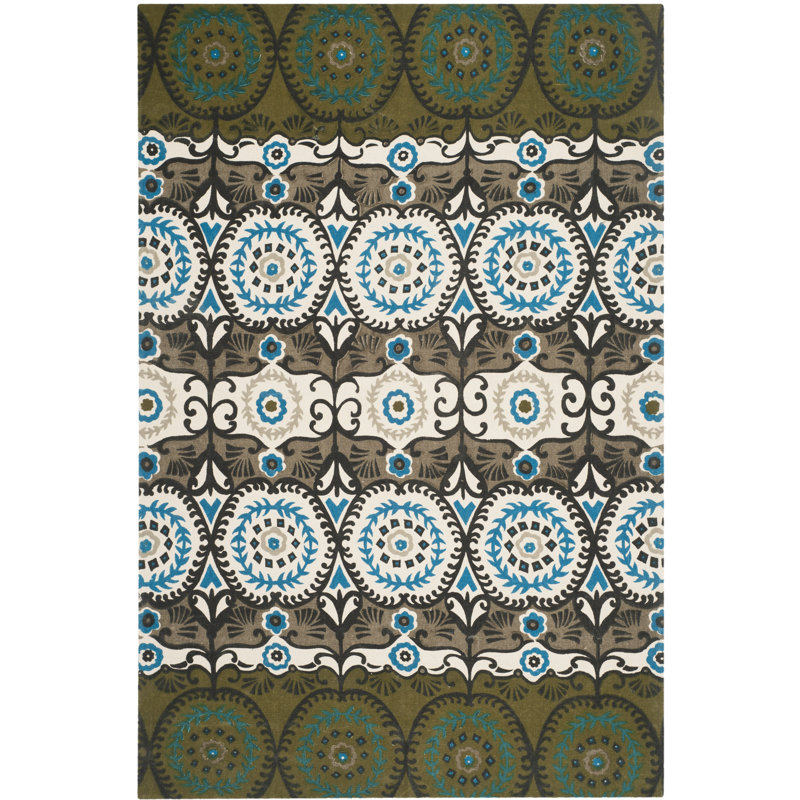 Allison Cedar Brook Hand Loomed Cotton Ikat Rug, 5' x 8'