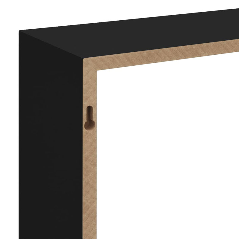 Arsula 3 Piece Wall Shelf Set, 30cm H x 30cm W x 10cm D, Black