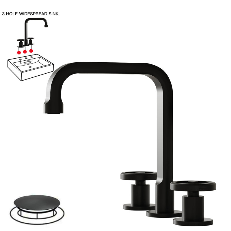 Single-handle Bathroom Faucet with Drain Assembly, Matte Black