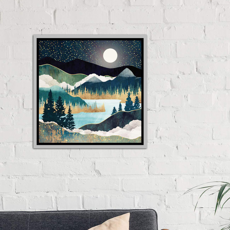 « star lake » par spacefrog designs-print, H 18 po x l 18 po x P 1,5 po, Toile avec cadre argenté
