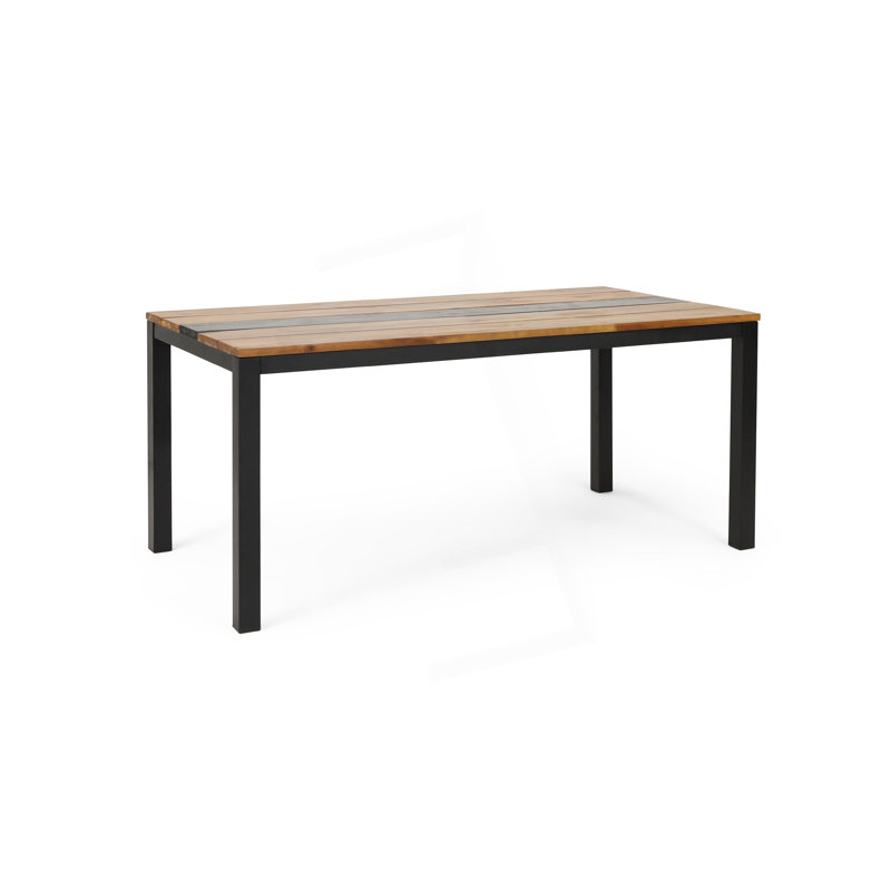 Dining Table With Powder-Coated Frame
