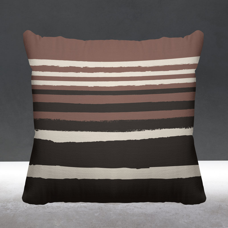 Coussin décoratif abstrait / minimaliste intérieur / extérieur, 15 po x 15 po, Chair, Carré