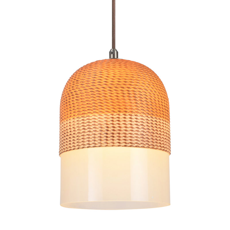 Luminaire suspendu à 1 lumière Portersville, Brun / Blanc