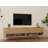 Modern TV Unit with Numerous Shelves, Sapphire Oak Finish, 55.5 x 12.0 x 23.6 Inches | 100% Melamine Coated Particle Board, 0.71 Inches Thick | Wall-Mountable Design, Stylish & Functional for Living Room Décor-1230387736