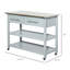 Îlot de cuisine avec plateau HOMcom, îlot de cuisine traditionnel avec rangement, 2 tablettes ouvertes, tiroirs, gris clair