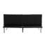 Structure en bois, pieds en acier inoxydable, futon, canapé noir-449421323