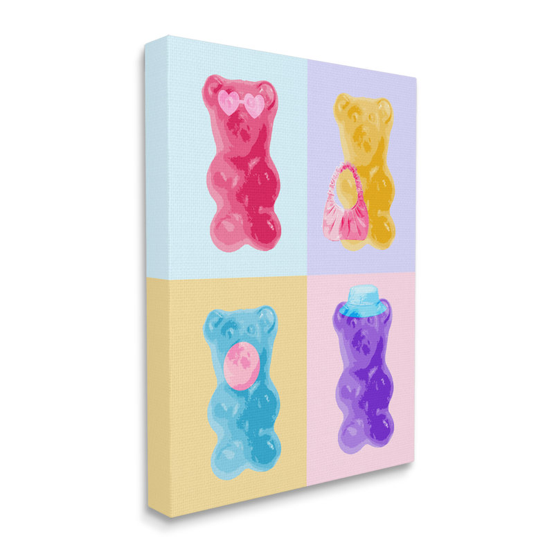 Zoomie Kids Pop Style Candy Bears Canvas Wall Art Design By Daphne Polselli, L 36 po x H 48 po
