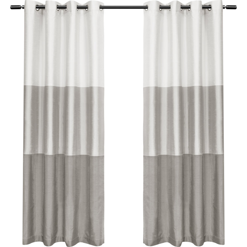 Ghevont Semi Sheer Sliding Panel Pair, Dove Gray, 54" W x 63" L