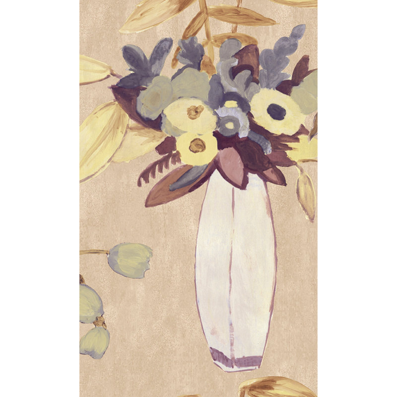 Papier peint floral Gryffin, Beige