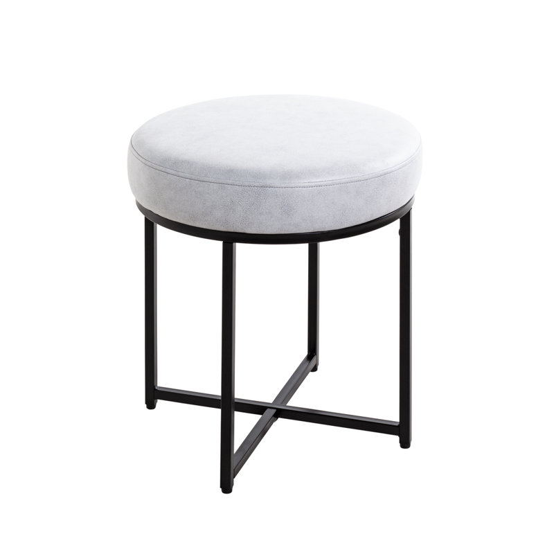 Menahil Stahl Accent Stool, White
