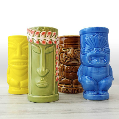 Ensemble de 4 verres à boisson Tiki - ensemble de 4