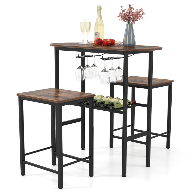 2 - Person Dining Set, Brown/Black
