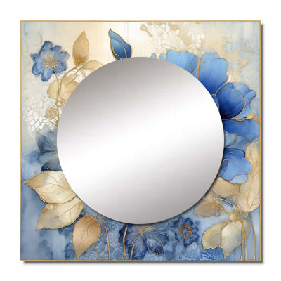 Debraa - Flowers Square Mirror Wall Art For Bathroom
