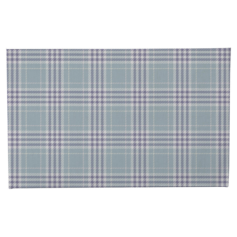 Christopher Plaid Non-Skid Bath Mat, Single - 24" L x 17" W, Blue/Purple