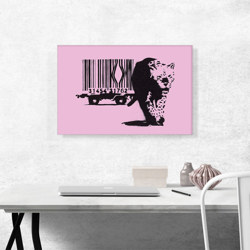 " Barcode Leopard " Oil Painting, 18" H x 26" W x 1.5" D