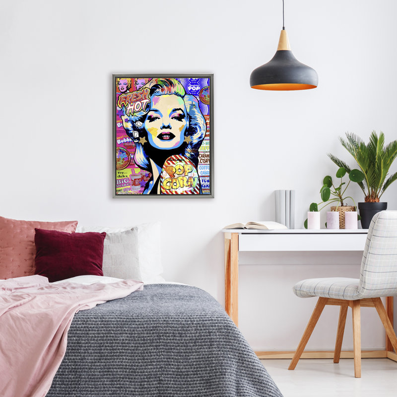 Cadre flottant Marilyn Candy Pop, design par Jess Stempel, Cadre flottant noir de jais, H 21 po x l 17 po