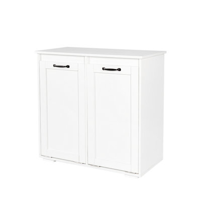 Ian Laundry Cabinet with 2 Removable Liner Bags & Storage