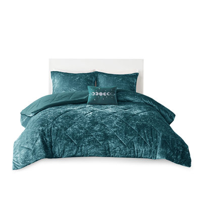 Twin/Twin Xl Bedding With Velvet Comforter - Teal Diamond With Pillow Machine Washable For Beds Fill Decorative Washable, Steam Iron Fashionable Look