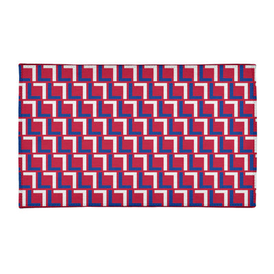 Tapis géométrique rouge / bleu / blanc