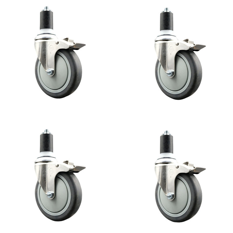 Roulettes pivotantes, H 5 po x l 5 po