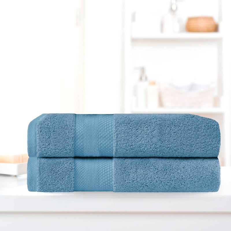 Finnian Plush Heavyweight, 100% Turkish Towel Collection, Denim Blue, Bath Sheets - 2 Pack