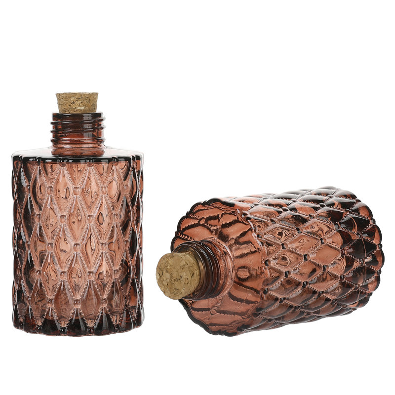 Glass Decorative Bottle, Amber