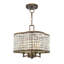 Luminaire suspendu cylindrique unique à 4 lumières avec accents de cristal Belisle-292421162