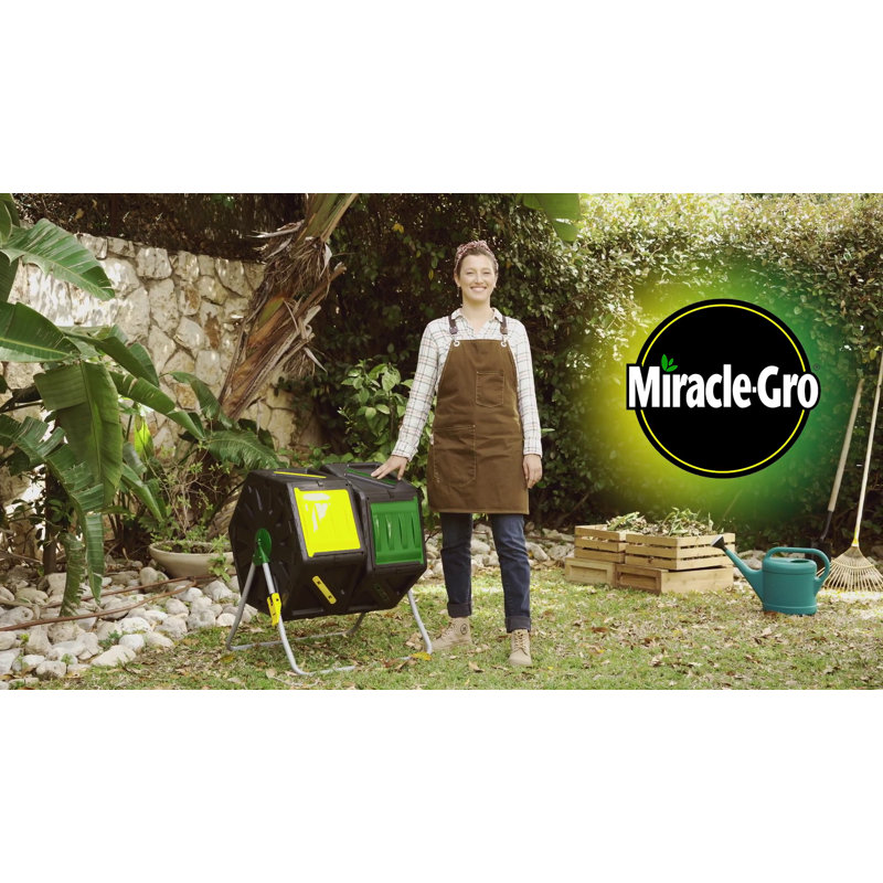 Miracle-Gro 27.7 Gal Black and Green Tumbling Composter