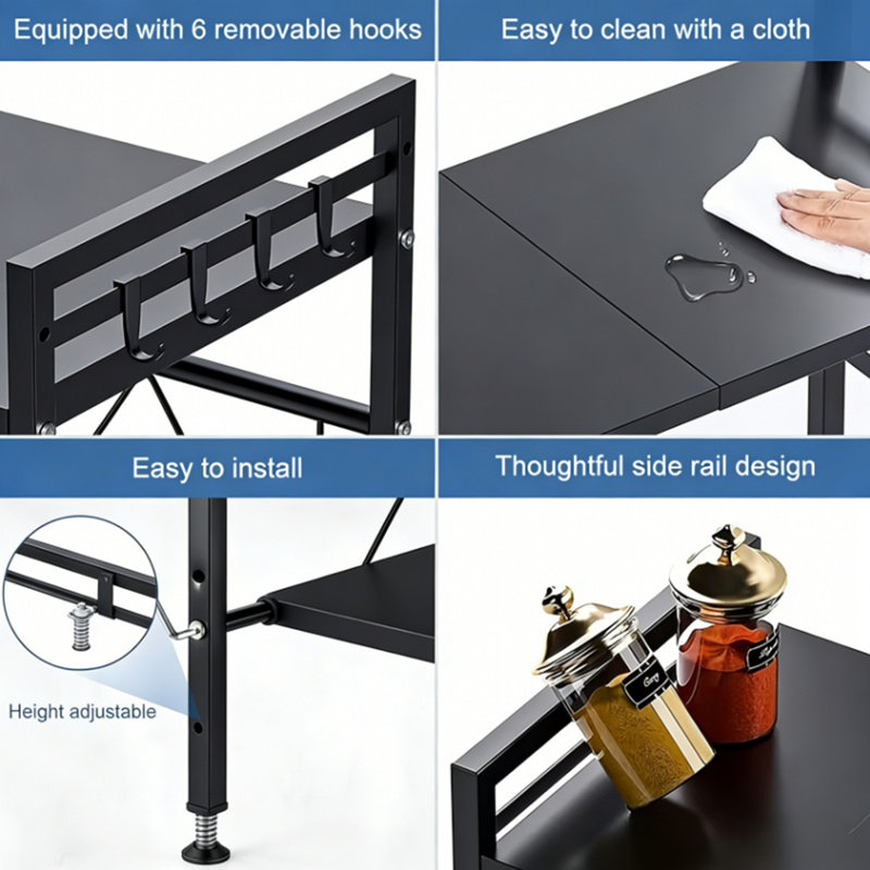 Steel Cabinet Shelving Rack, Black