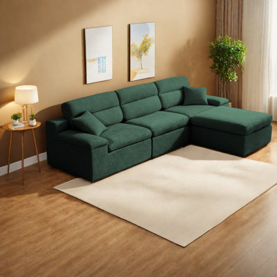 Space-saving Chenille Corner Sofas, Comfortable Modern Design For Home