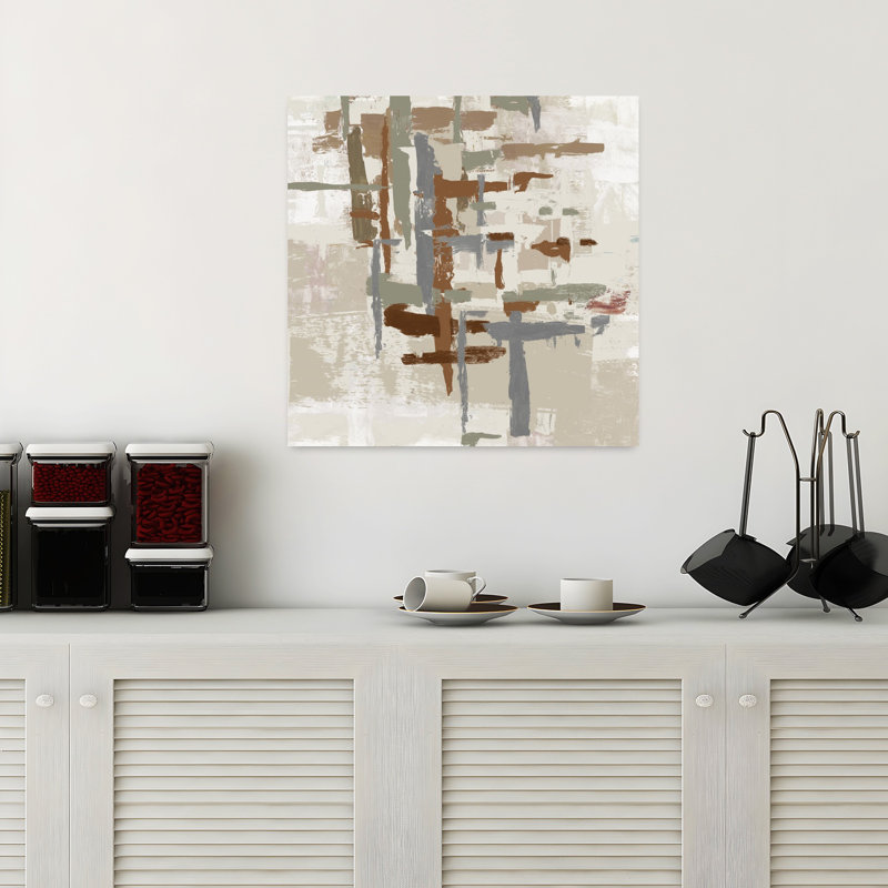 Tissage moderne I, art géométrique minimaliste abstrait, H 18 po x l 18 po
