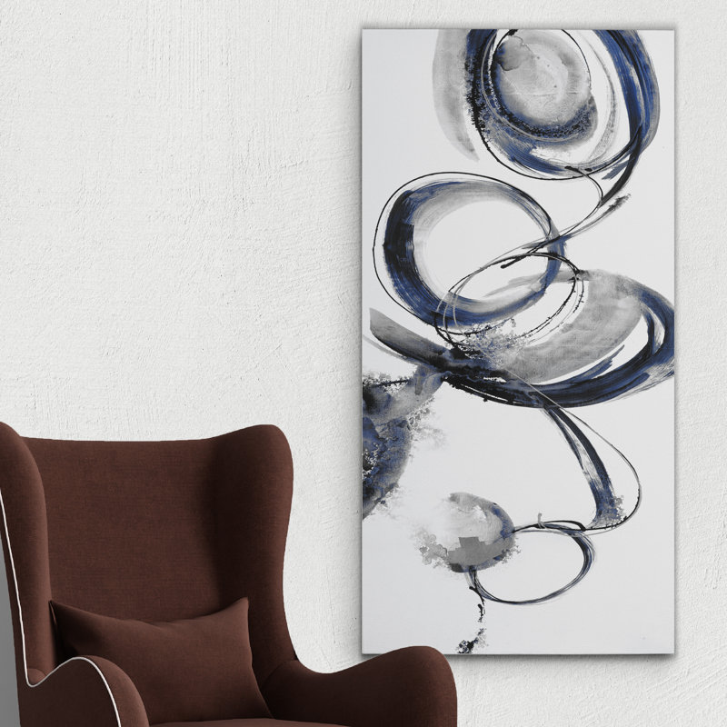 Calligraphie V9 - Impression sur toile tendue, H 8 po x l 20 po x P 1 po