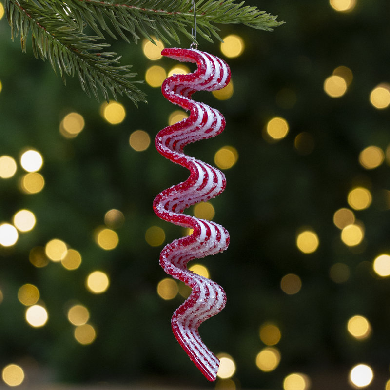 Ornements de Noël en forme de ruban rouge et blanc 6ct 5,75 "