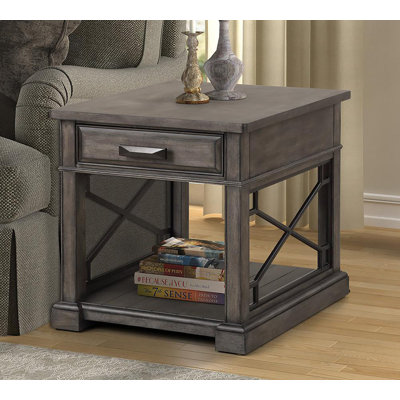 Cybulski Floor Shelf End Table with Storage by Rosalind Wheeler