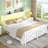 Queen Size Bed Frame with Headboard, Charging Station and LED Lights, Heavy Duty Metal Platform & Noiseless, Easy Assembly-2062472143-2062472142