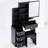 Black Vanity For Small Rooms With Cushioned Stool, Large Sliding Mirror, Multi-Layered Storage Options Dresser Stool And Extra Compact Areas, Material-1221516060
