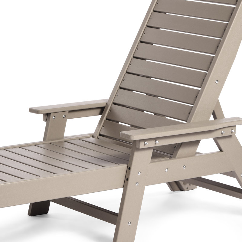 Ensemble de 3 chaises longues inclinables Laguna, Bois patiné