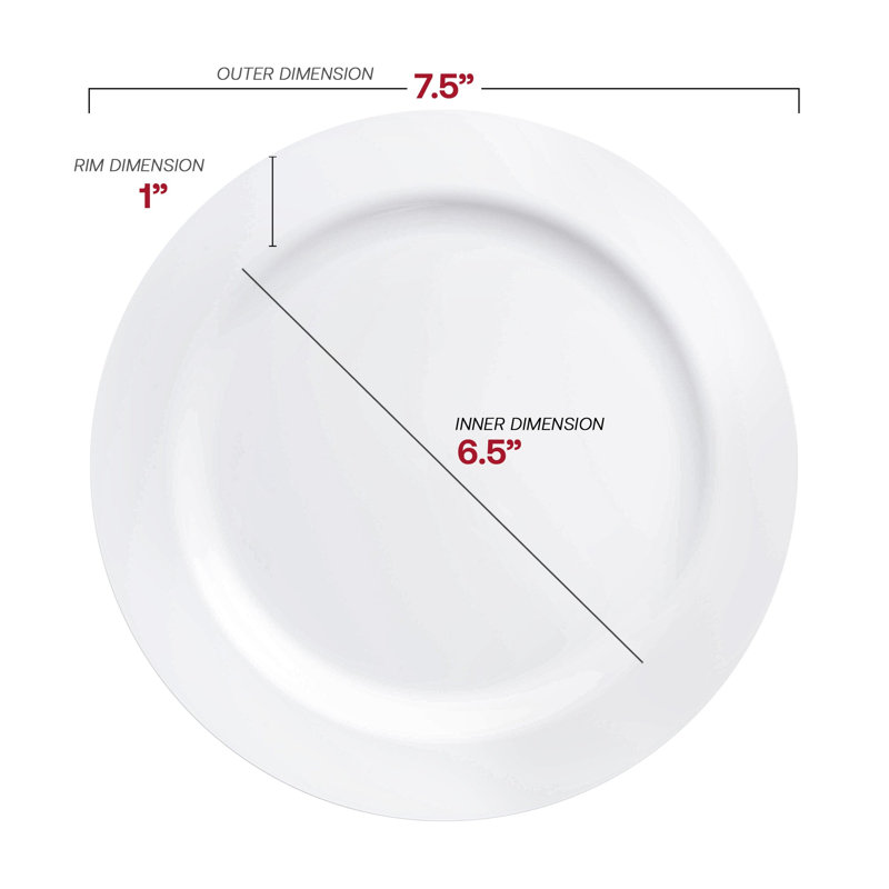 Solid White Economy Round Disposable Plastic Dinnerware Value Set - 120 Sets