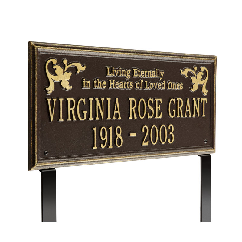 Plaque commémorative Wilmington «Living Eternally», Oui, Bronze / or
