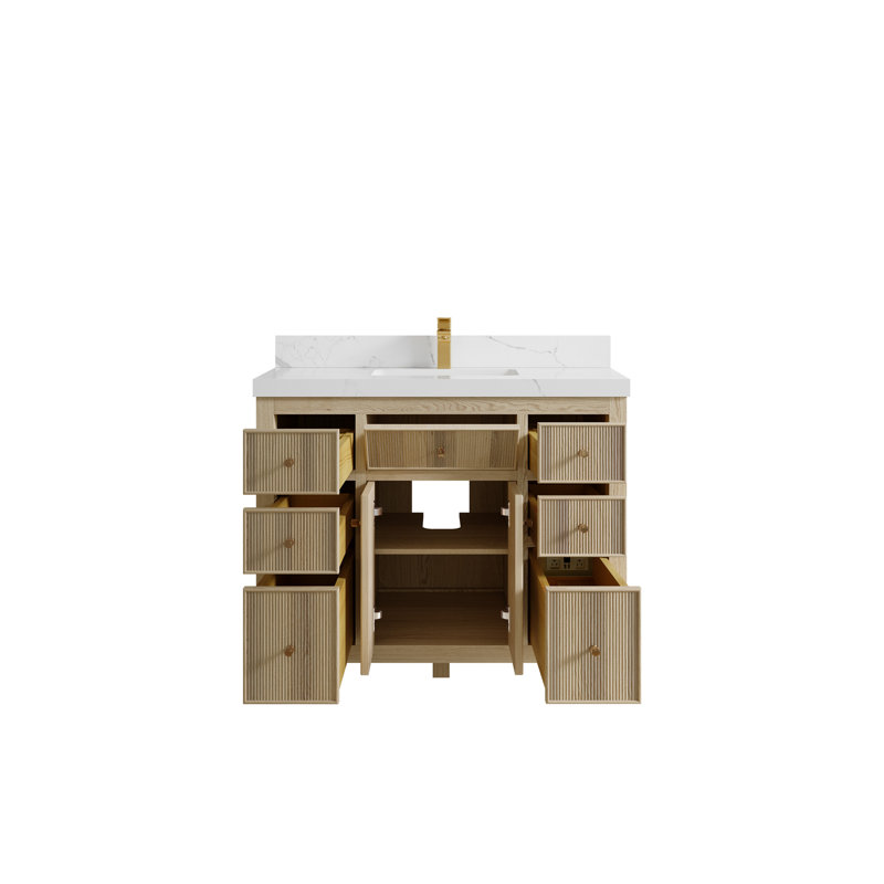 Ensemble de meuble-lavabo simple 42 po Craig-Lee, Calacatta Laza