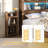 Farmhouse Bed Frame with Bookcase Headboard, 2 Detachable Racks, 4 Drawers & RGB LED-100758302-100758306