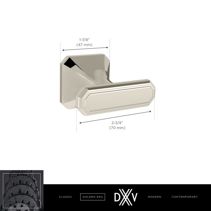 Belshire Robe Hook, Platinum Nickel