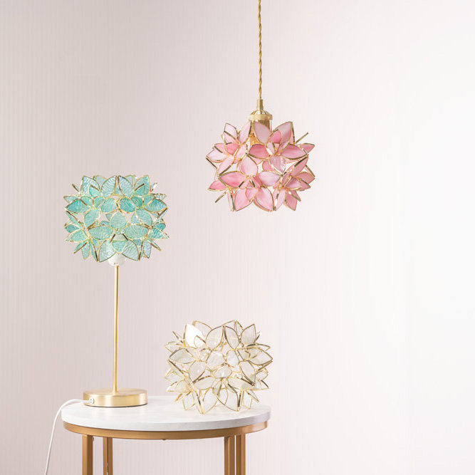 17cm H Glass Round Pendant Shade, Blue