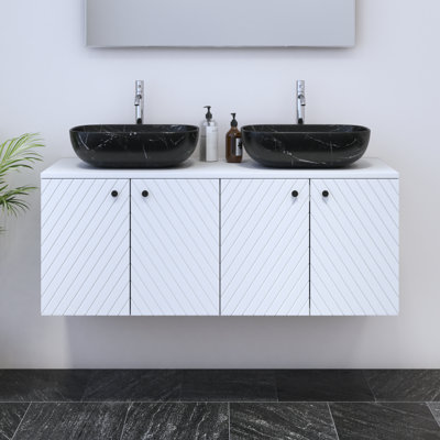 Meuble-lavabo double 47,2 po avec comptoir Karaya