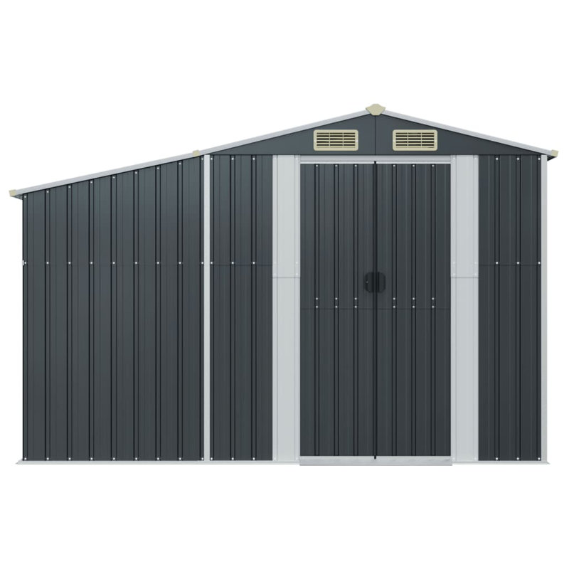 Brytanni Garden Shed Outdoor Storage Shed Patio Yard Tool Shed Galvanised Steel, Anthracite