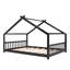 Lit double en bois pleine grandeur, espresso