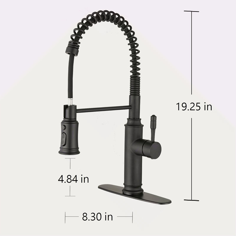 Robinet de cuisine tactile avec douchette extractible, Noir mat