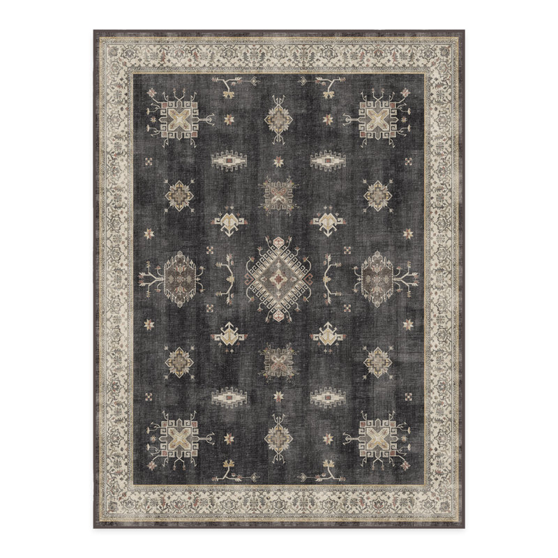 Système de tapis et de coussins lavables en bois foncé Verena, Rectangle 9"x12"