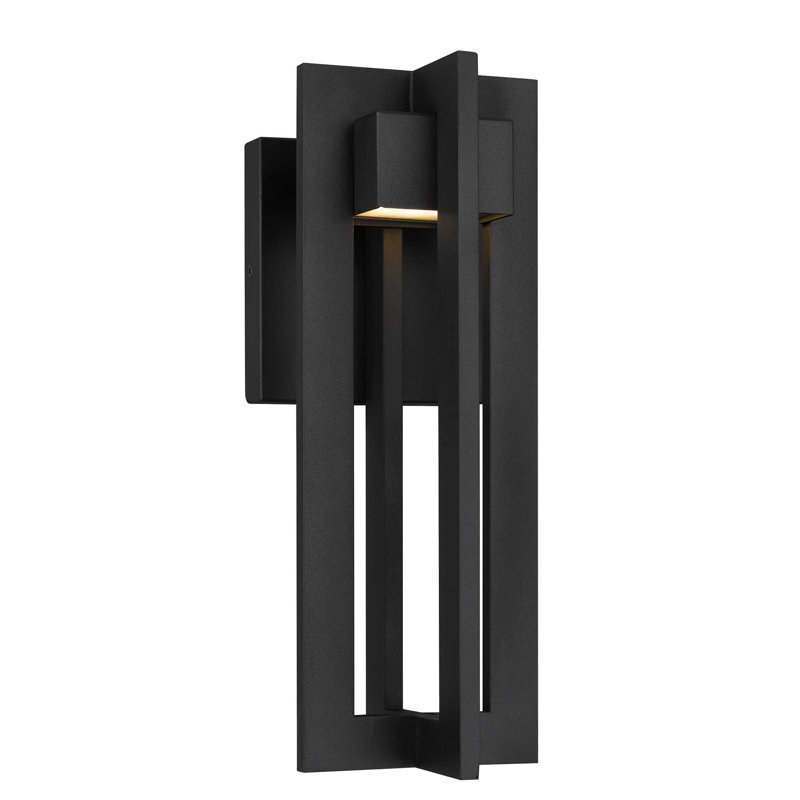 4 Bar Modern LED Outdoor Wall Sconce with Sleek Sand Black Finish, 3-CCT Selectable, Wet Rated, 13" H x 4.75" W x 5.75" D