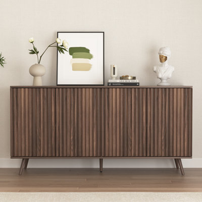 59.1'' 4 Doors Long Sideboard Buffet Cabinet with Adjustable Shelves for Living Room Kitchen Dining Room